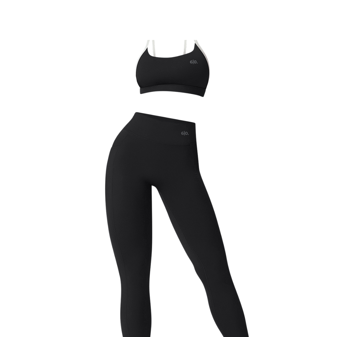 Brown soft material leggings & bra set - Six Zero padel