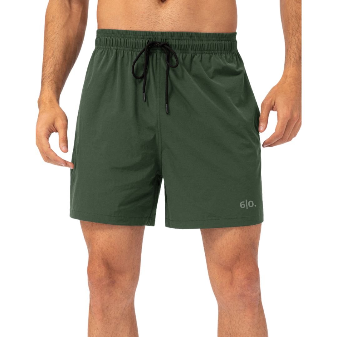 Green easy care material padel shorts for men - Six Zero padel