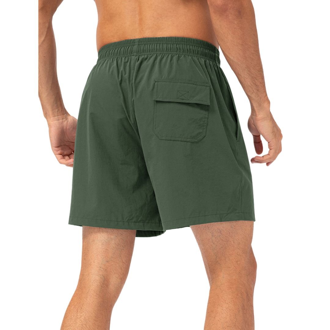 Green easy care material padel shorts for men - Six Zero padel