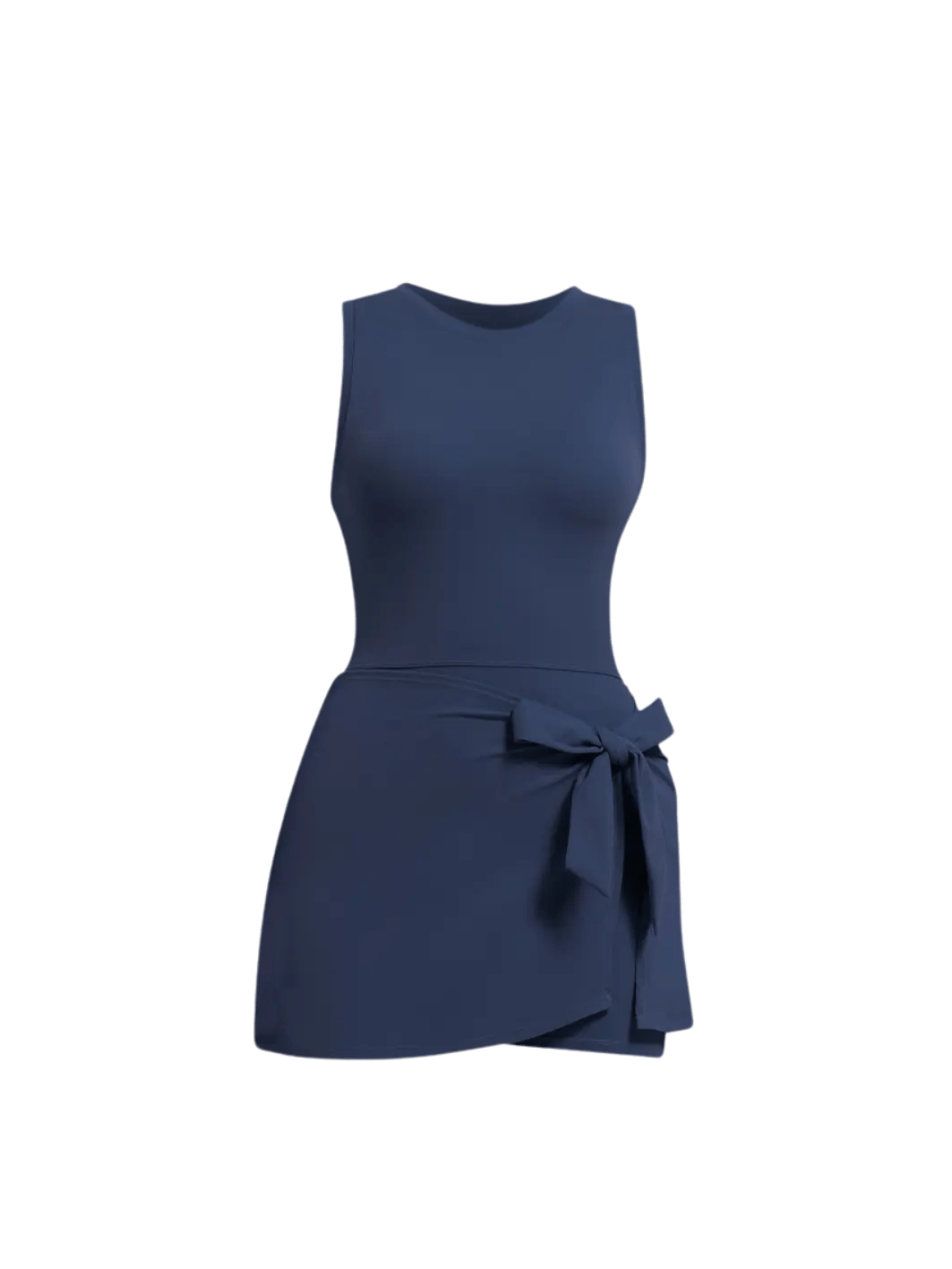 New dark blue slimming effect short dress with belt (without bra) - Six Zero padel