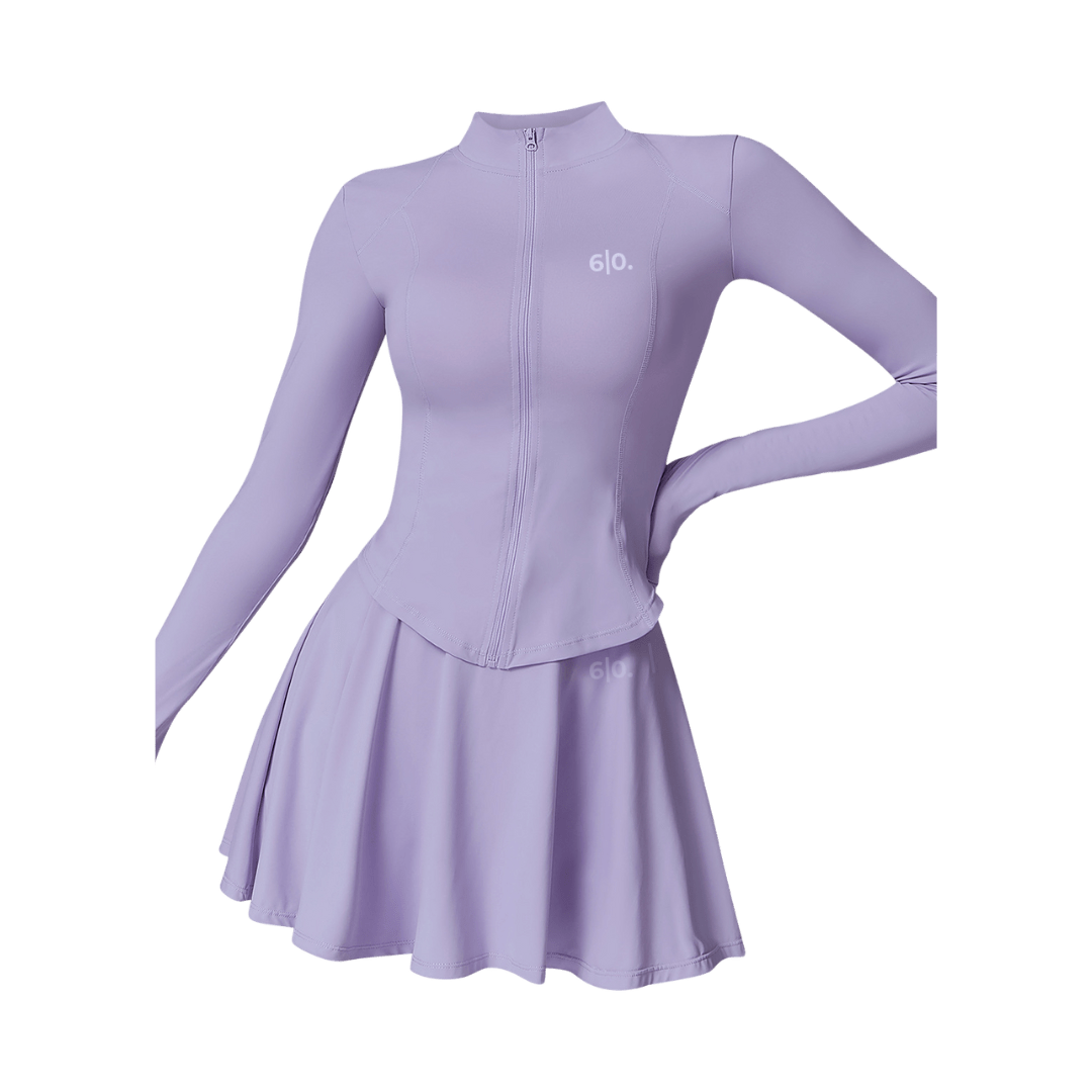 Purple long sleeves top & skirt set - Six Zero padel