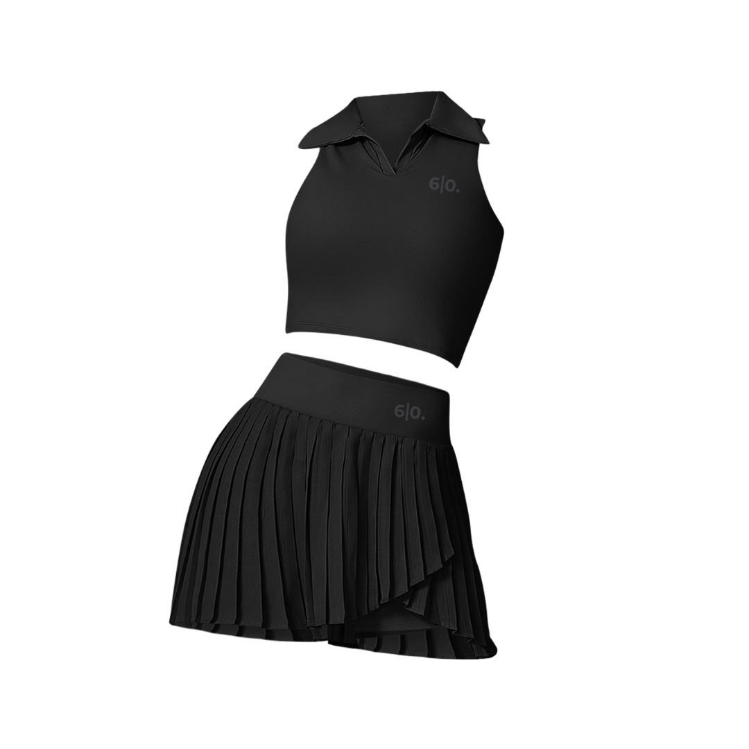 Purple polo t-shirt & skirt set - Six Zero padel