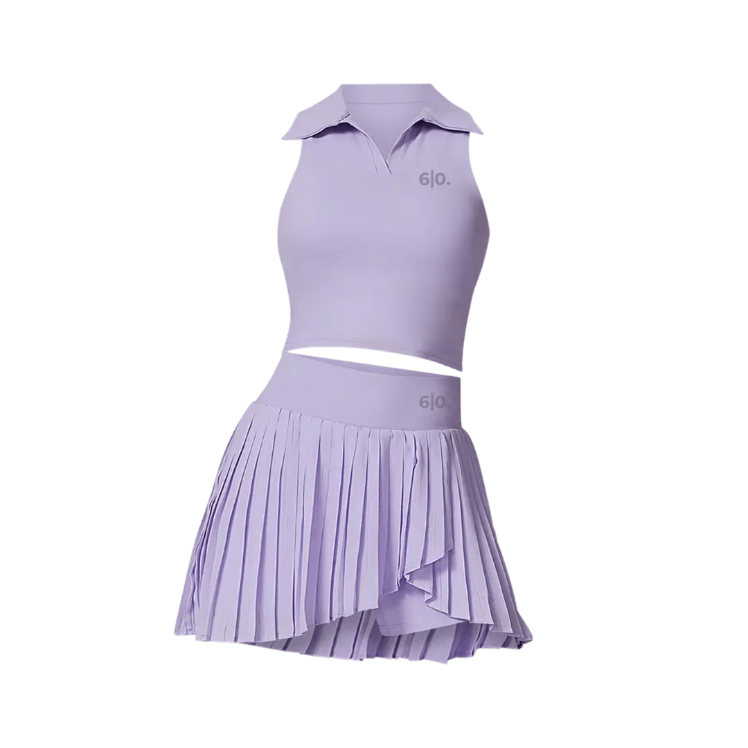 Purple polo t-shirt & skirt set - Six Zero padel