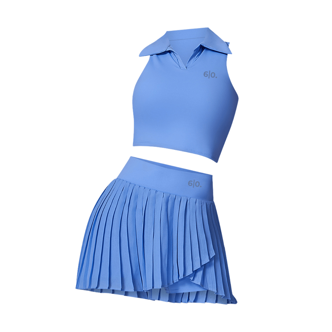 Purple polo t-shirt & skirt set - Six Zero padel