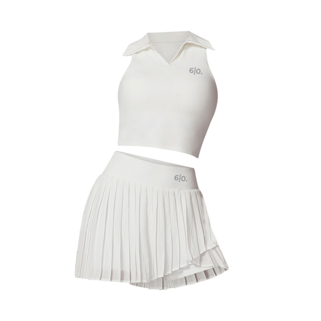 Purple polo t-shirt & skirt set - Six Zero padel