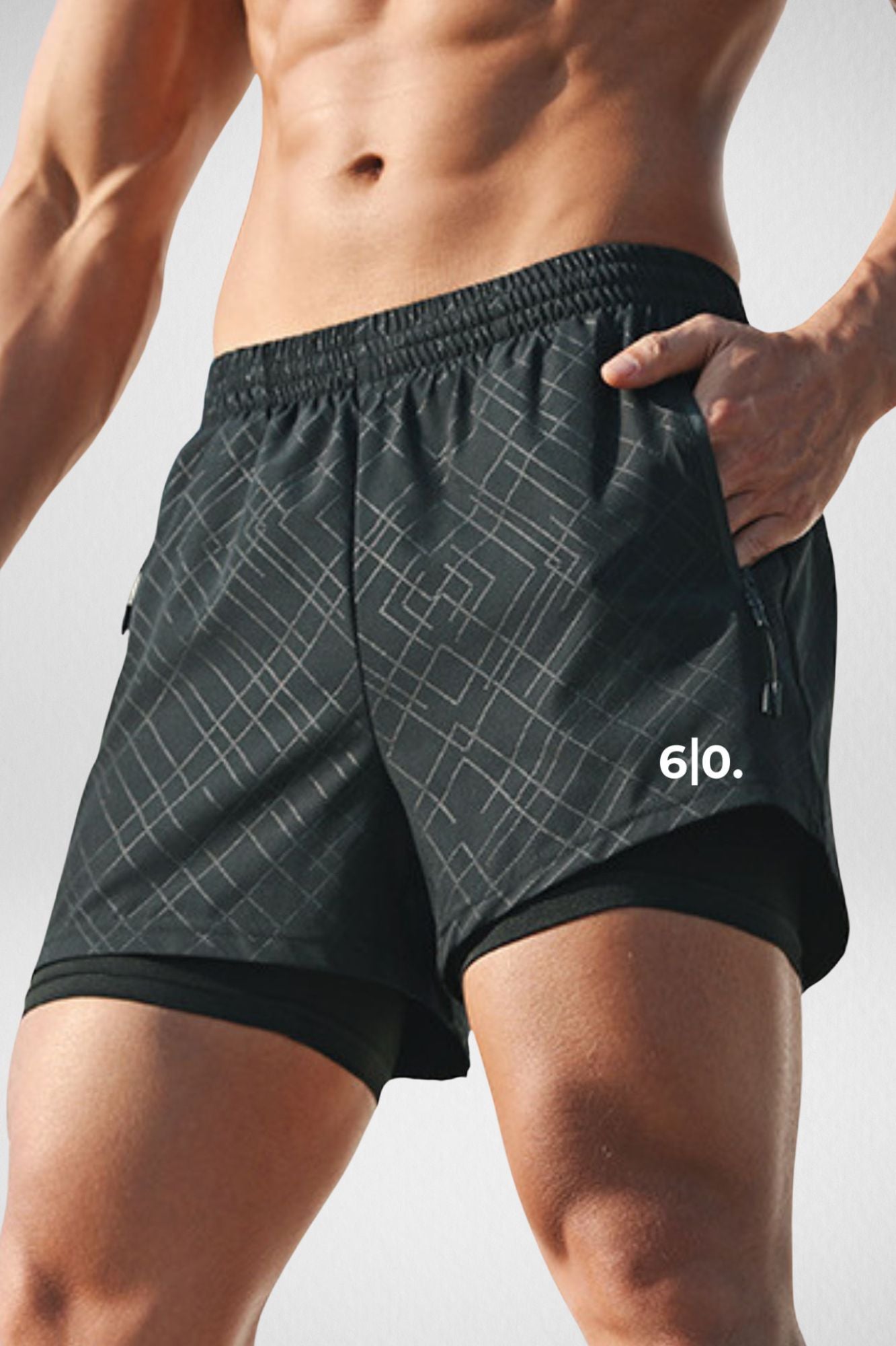 SKAI grey padel shorts for men - Six Zero padel