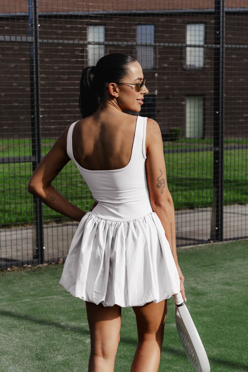 SORA black puffy skirt dress - Six Zero padel