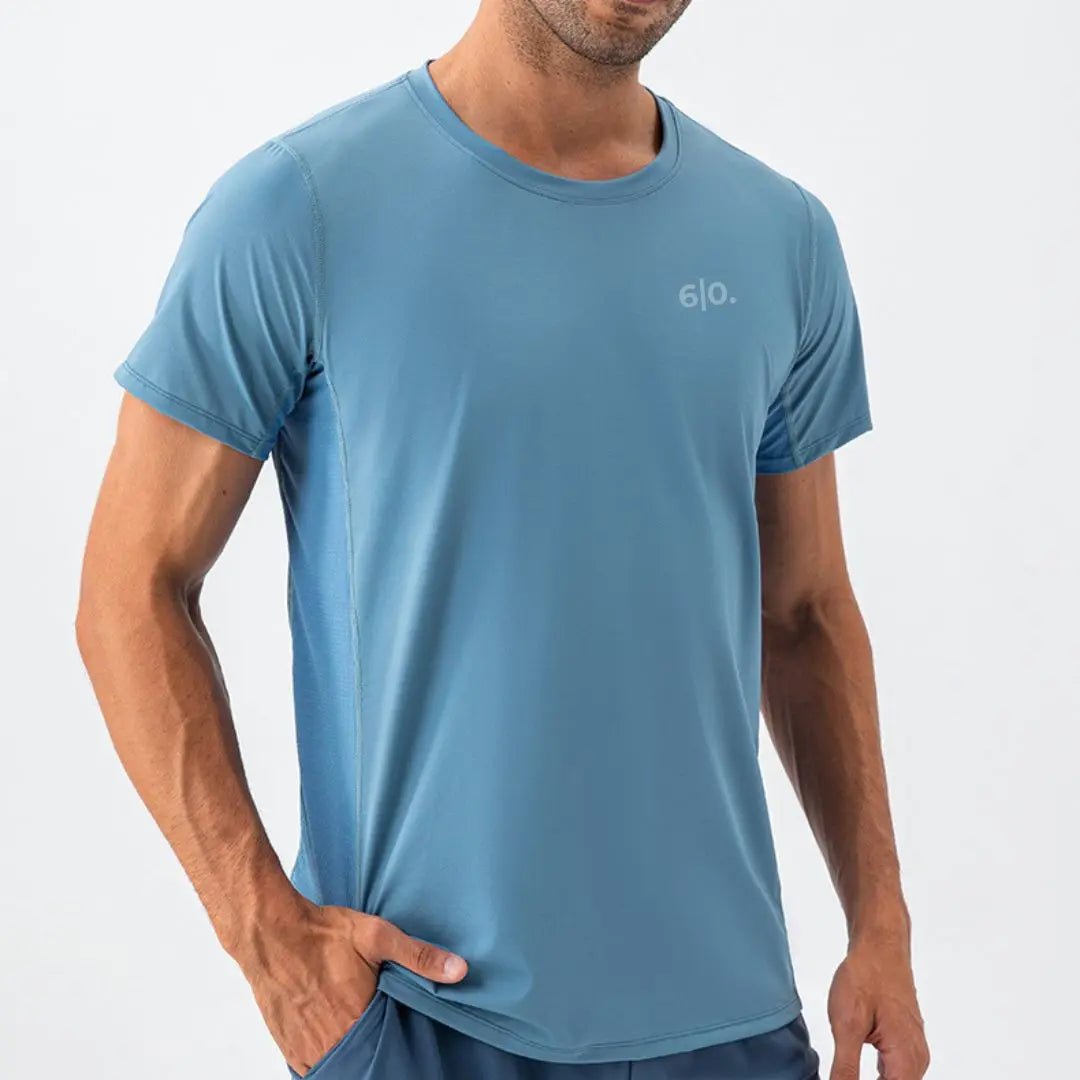 Super elastic white short sleeve t-shirts for men - Six Zero padel