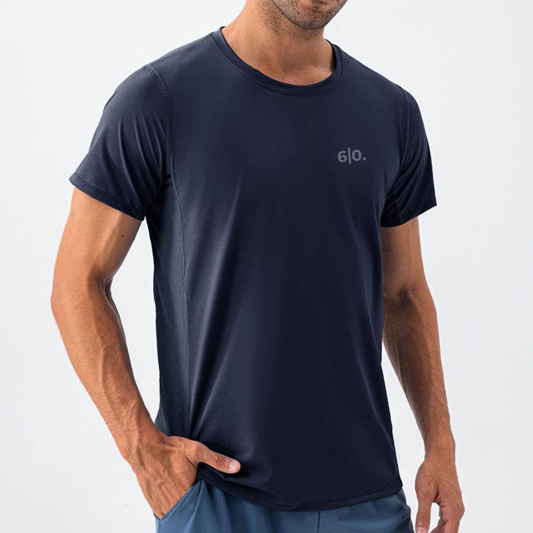 Super elastic white short sleeve t-shirts for men - Six Zero padel