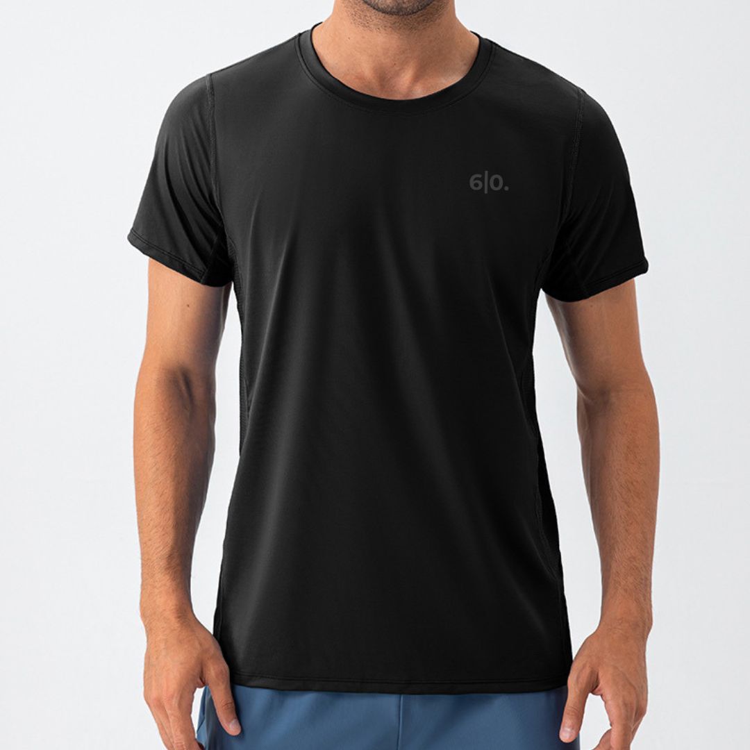 Super elastic white short sleeve t-shirts for men - Six Zero padel