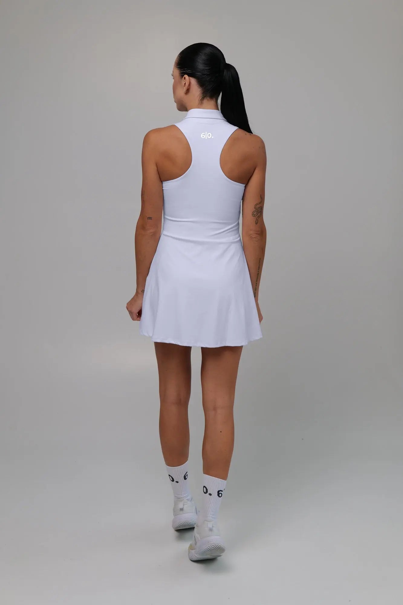 White modern style polo padel dress - Six Zero padel