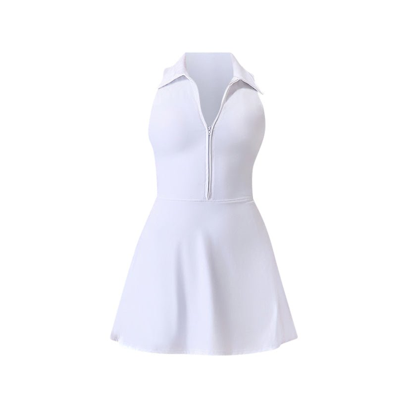 White modern style polo padel dress - Six Zero padel