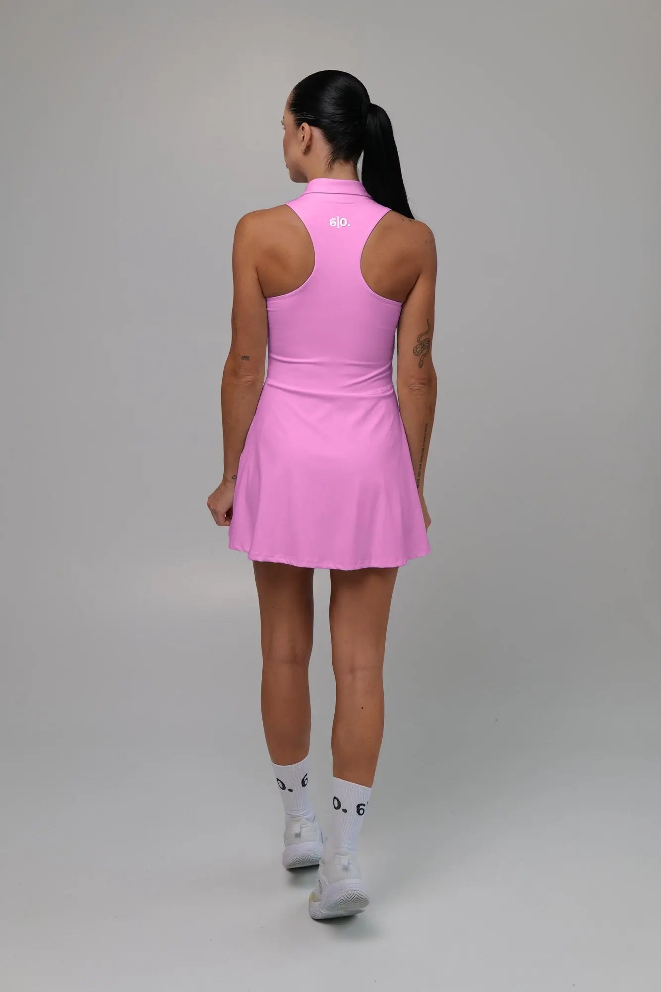 White modern style polo padel dress - Six Zero padel