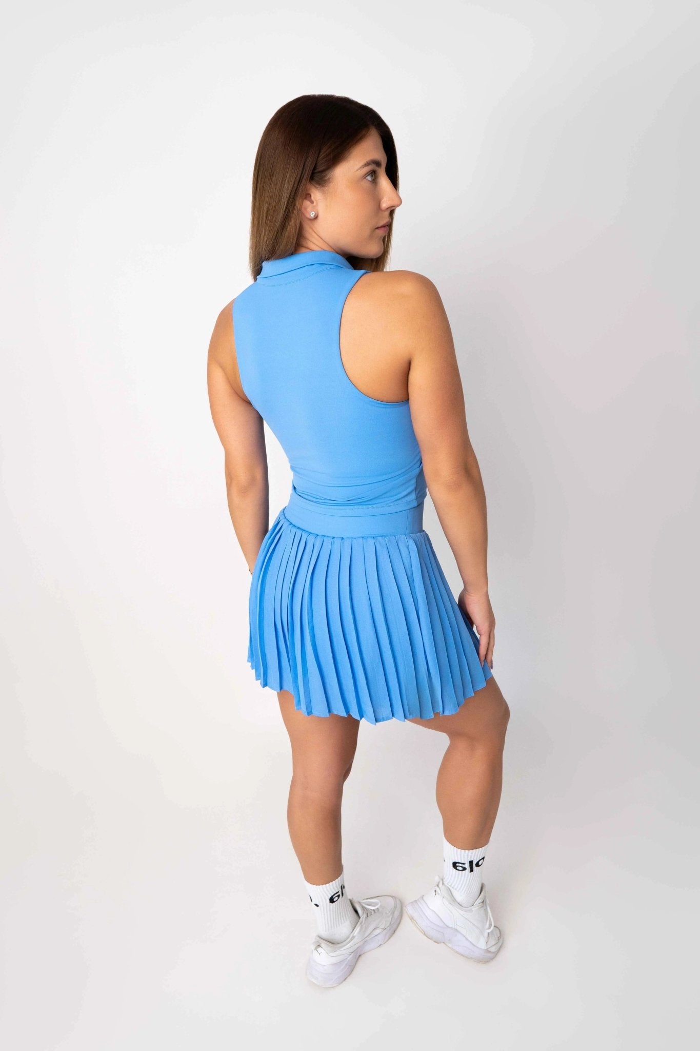 White polo t-shirt & skirt set - Six Zero padel